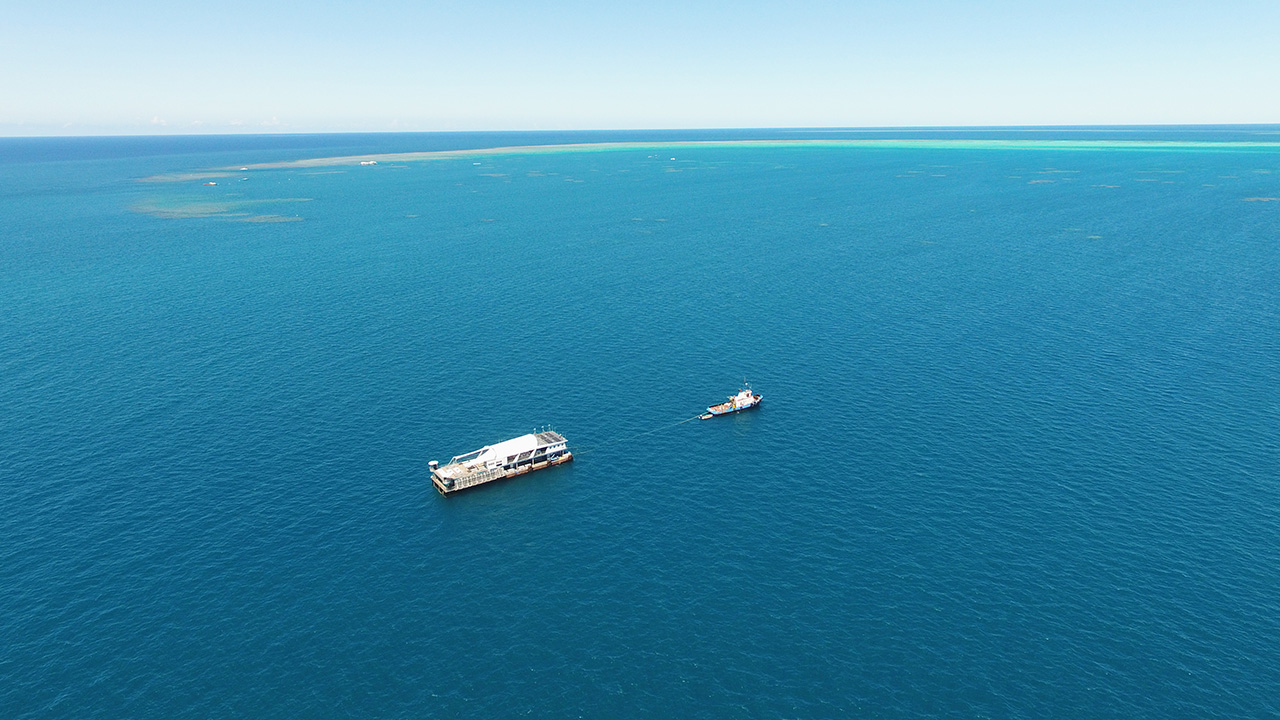 Reef Magic Pontoon is Moored at Moore Reef!